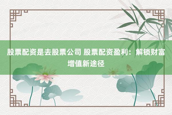 股票配资是去股票公司 股票配资盈利：解锁财富增值新途径